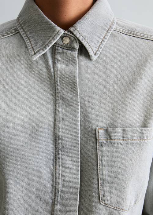 Jeanshemd relaxed Light Grey in Detailansicht