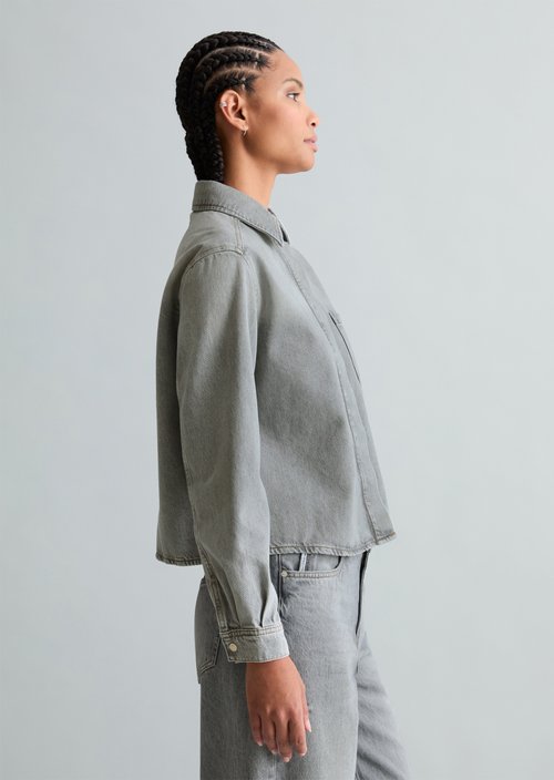Relaxed denim shirt — Light Grey