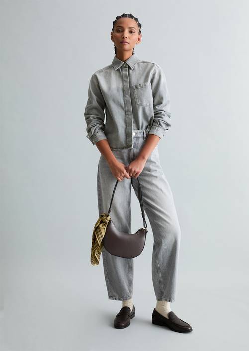 Jeanshemd relaxed Light Grey in Frontalansicht