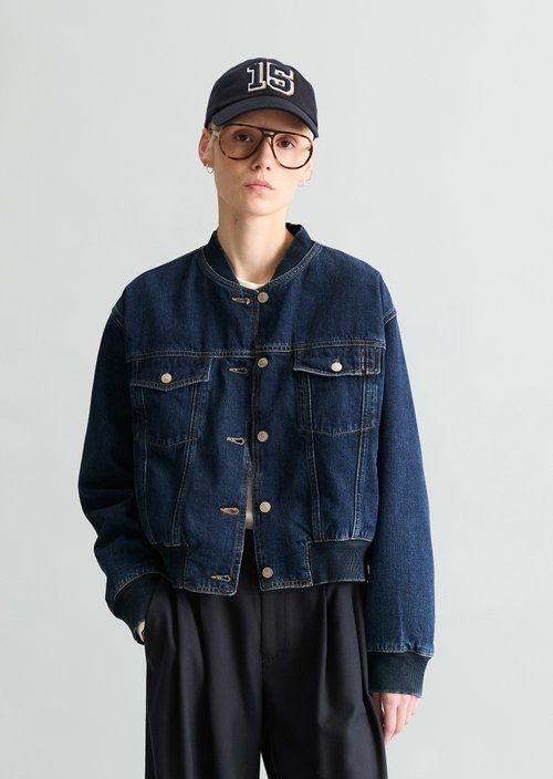 Regular denim blouson — Dark Blue