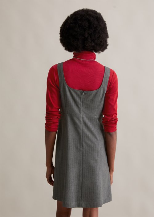 Pinstripe dress regular — Medium Grey