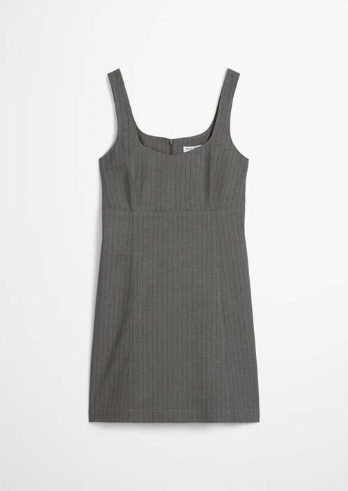 Pinstripe dress regular — Medium Grey