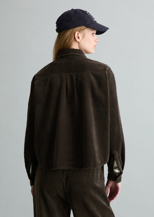 Corduroy blouse loose — Black Espresso
