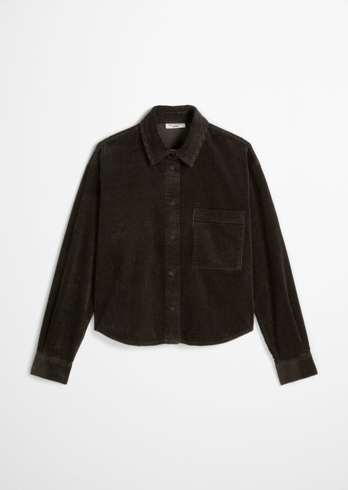 Corduroy blouse loose — Black Espresso