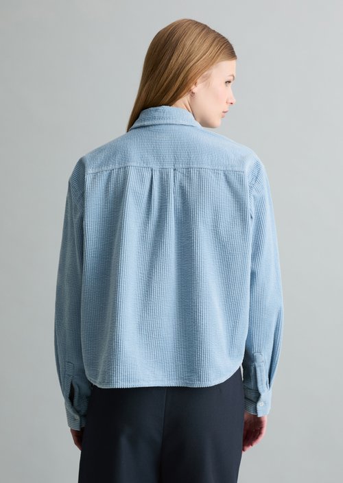 Corduroy blouse loose — Blue Dusk