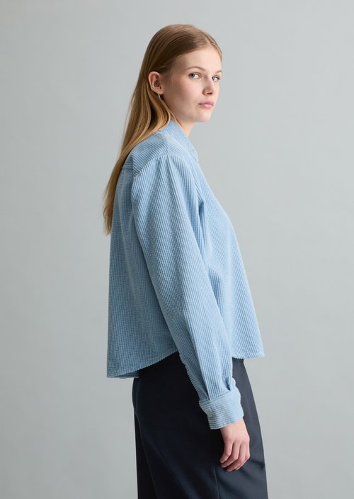 Corduroy blouse loose — Blue Dusk