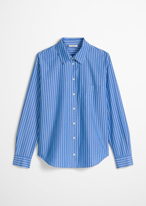 Marc O'Polo Regular gestreepte blouse, Dames, blauw, Xxs, 100% Katoen