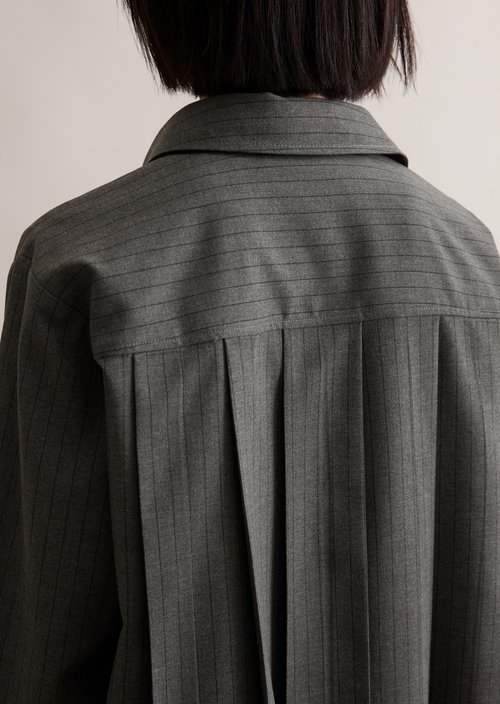 Pinstripe blouse A-shape — Medium Grey