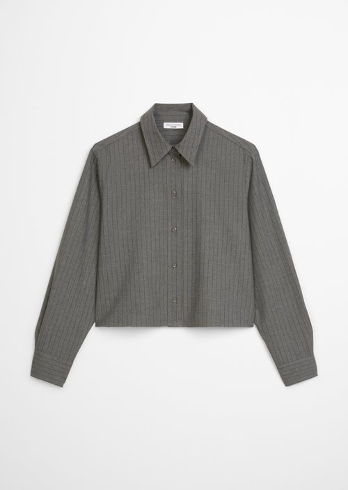 Pinstripe blouse A-shape — Medium Grey