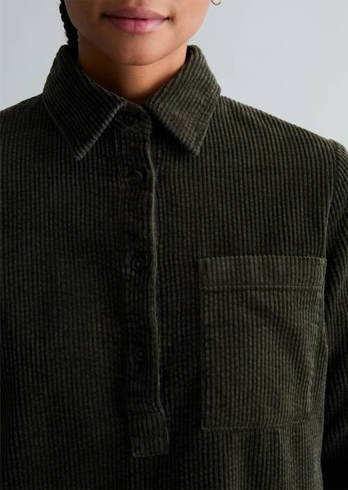 Robe en velours côtelé straight Black Espresso en vue détaillée