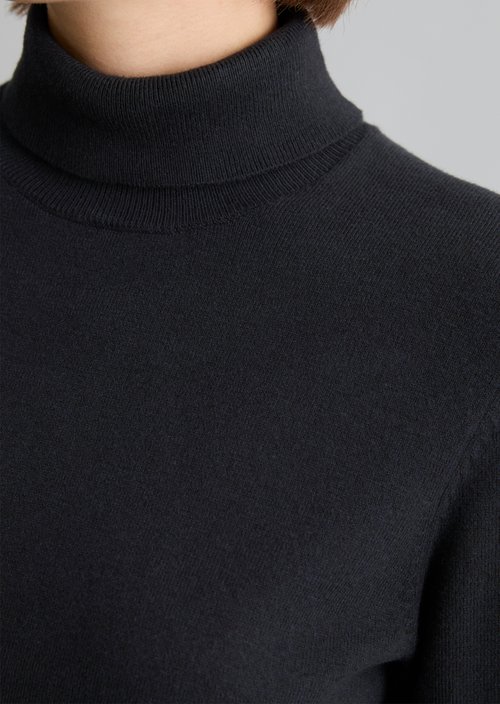 Regular turtleneck sweater — Black Melange