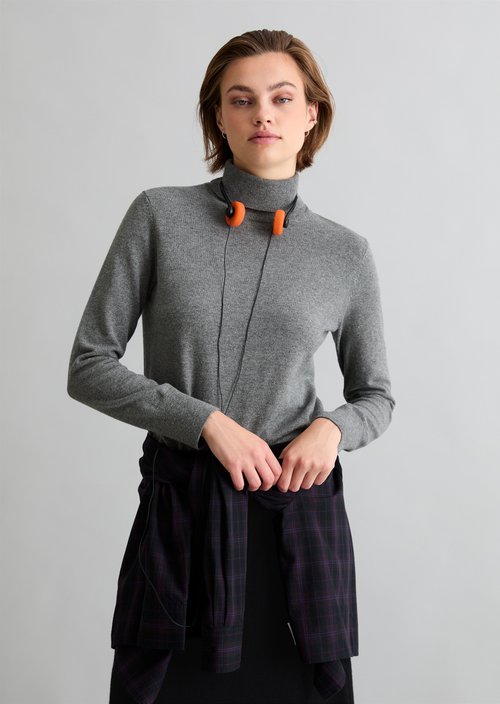 Regular turtleneck sweater — Dark Shadow Melange