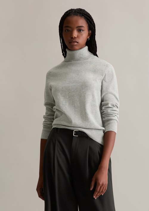 Regular turtleneck sweater — Stone Melange