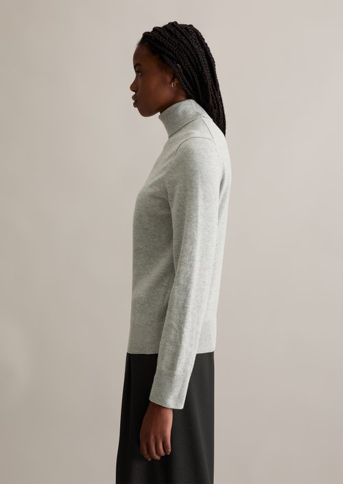 Regular turtleneck sweater — Stone Melange
