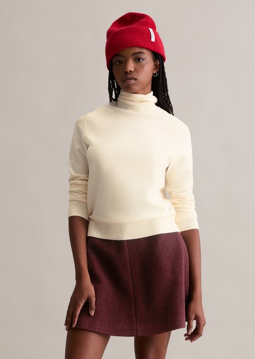 Regular turtleneck sweater — White Blush