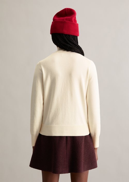 Regular turtleneck sweater — White Blush