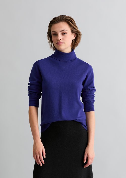Regular turtleneck sweater — Dark Blue Melange