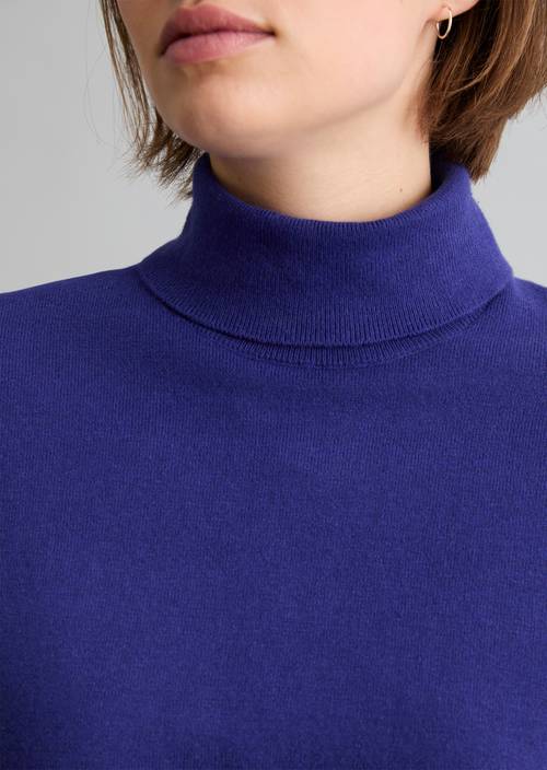 Pull à col roulé regular Dark Blue Melange en vue détaillée