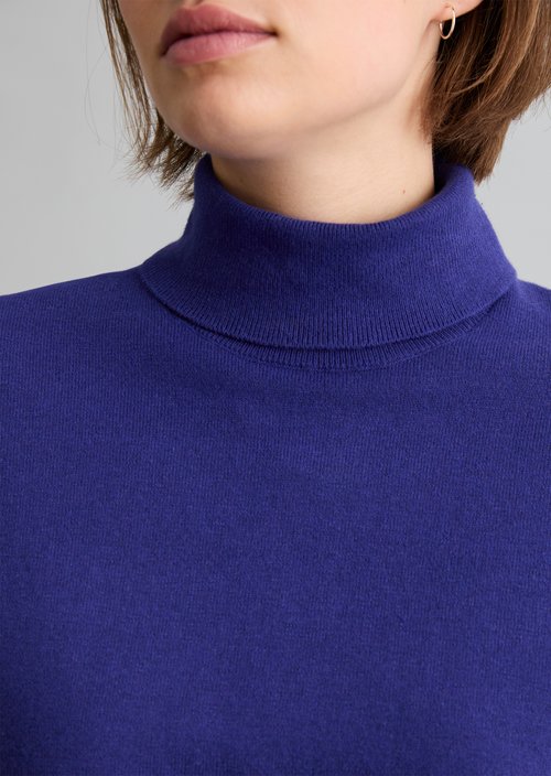 Regular turtleneck sweater — Dark Blue Melange