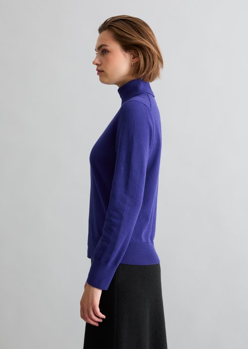 Regular turtleneck sweater — Dark Blue Melange