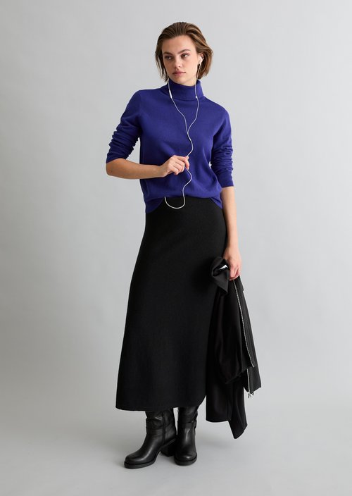 Regular turtleneck sweater — Dark Blue Melange