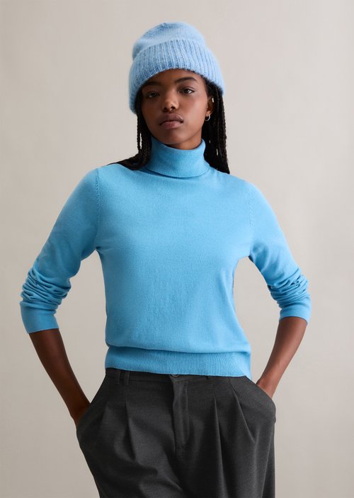 Regular turtleneck sweater — Medium Blue Melange