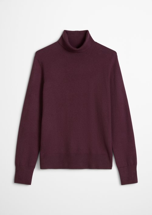 Regular turtleneck sweater — Dark Purple Melange