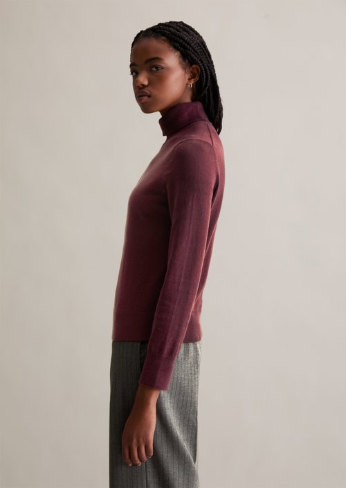 Regular turtleneck sweater — Dark Maroon