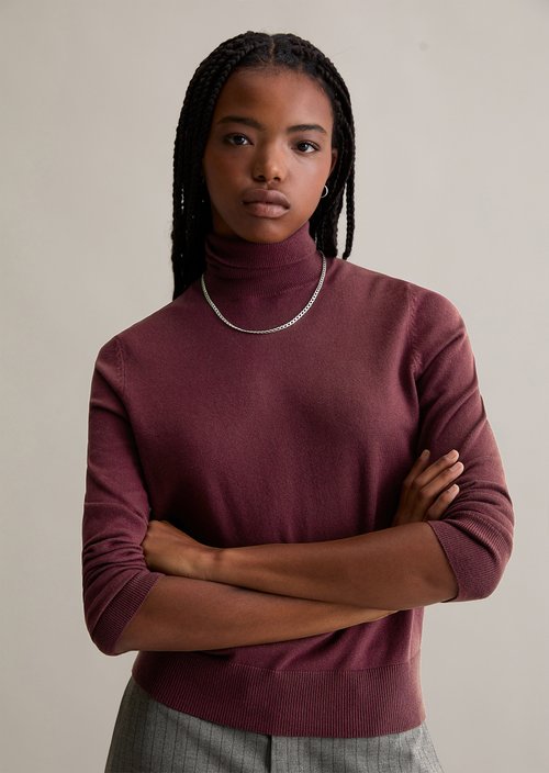 Regular turtleneck sweater — Dark Maroon
