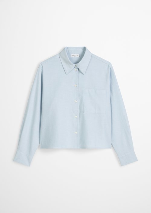 Cropped oxford blouse — Light Blue