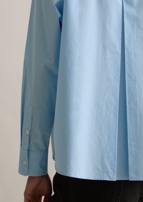 Relaxed polo-style blouse — Blue Dusk