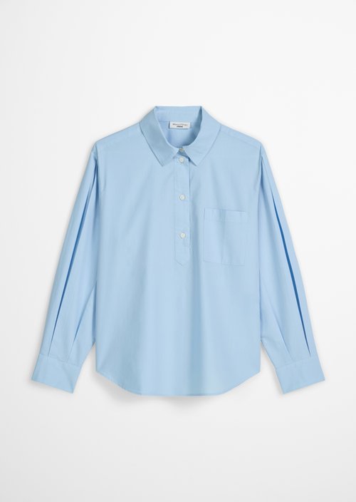 Relaxed polo-style blouse — Blue Dusk