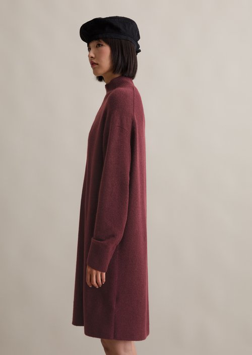 Knitted dress regular — Dark Maroon