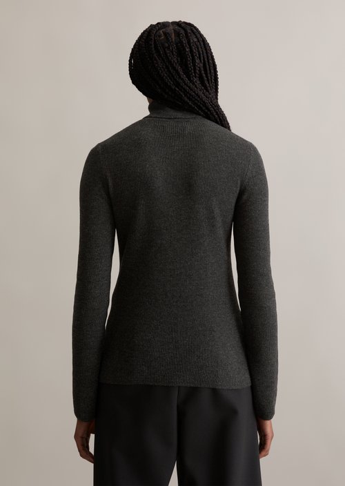 Turtleneck sweater slim — Anthra Melange