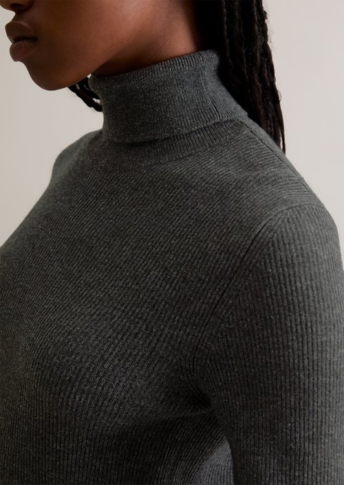 Turtleneck sweater slim — Anthra Melange