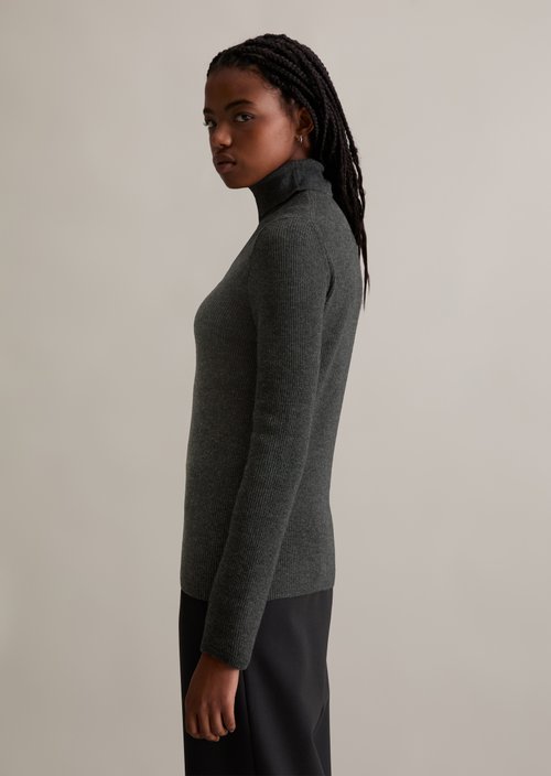 Turtleneck sweater slim — Anthra Melange