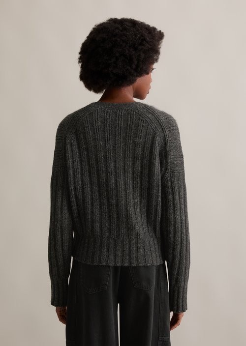 Relaxed cardigan — Anthra Melange