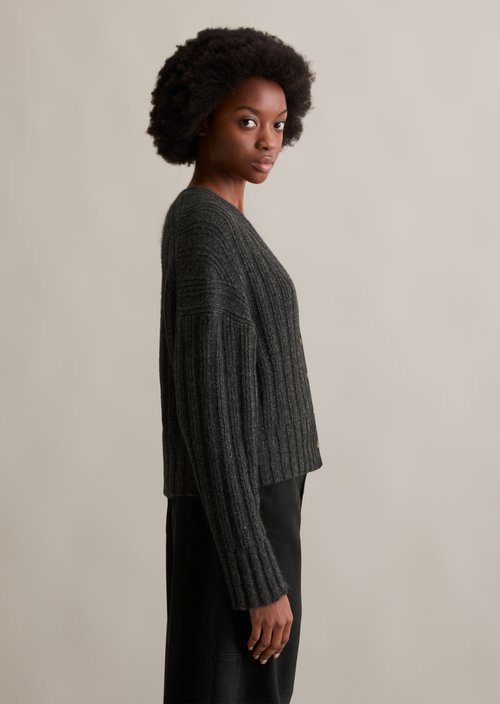Relaxed cardigan — Anthra Melange