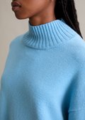 Pullover relaxed aus softem Wolle-Mix - blau | Grobstrick Pullover
