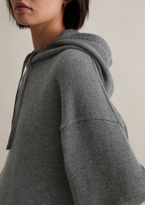 Relaxed knit hoodie — Anthra Melange