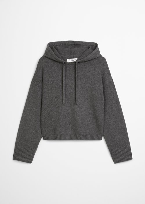 Relaxed knit hoodie — Anthra Melange
