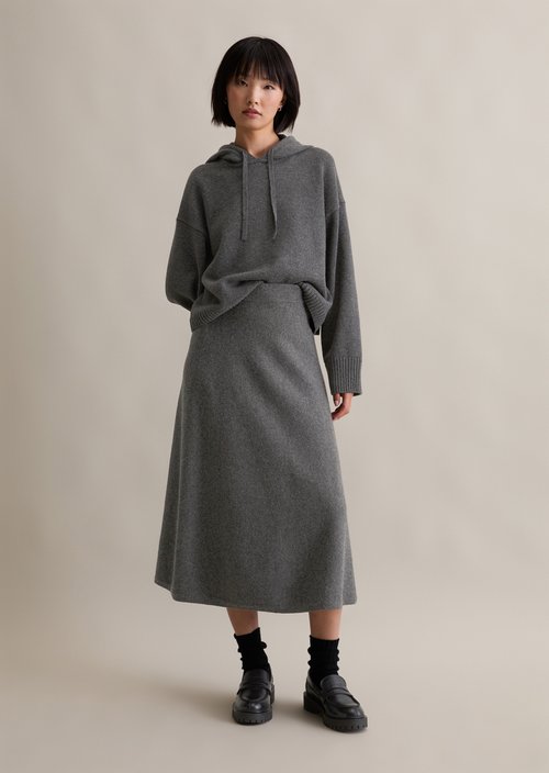 Relaxed knit hoodie — Anthra Melange