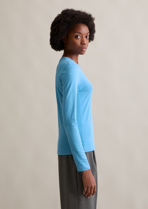 DfC longsleeve slim — Azure Sky