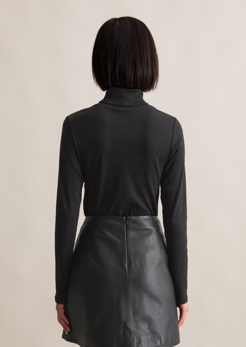 Turtleneck longsleeve slim — Black