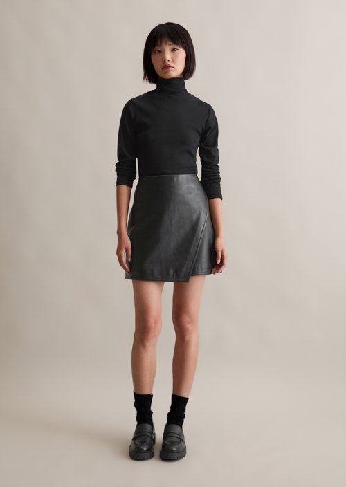 Turtleneck longsleeve slim — Black