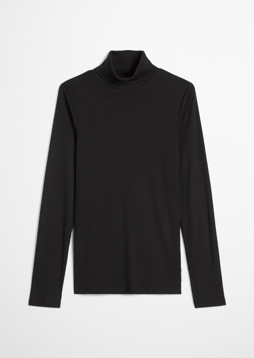 Turtleneck longsleeve slim — Black