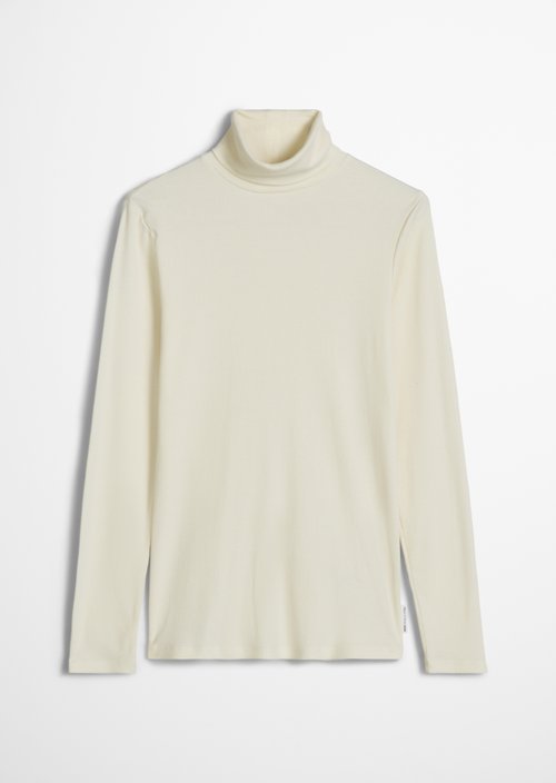 Turtleneck longsleeve slim — Creamy White