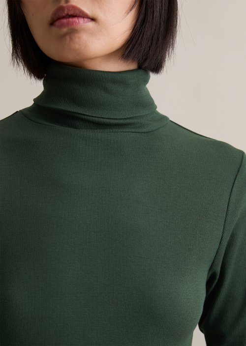 Turtleneck longsleeve slim — Evergreen