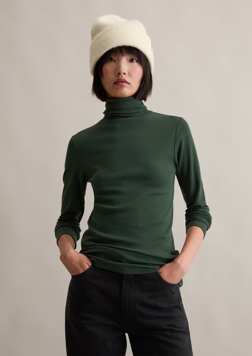 Turtleneck longsleeve slim — Evergreen