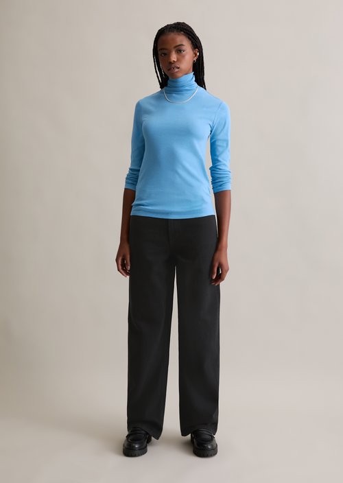 Turtleneck longsleeve slim — Azure Sky